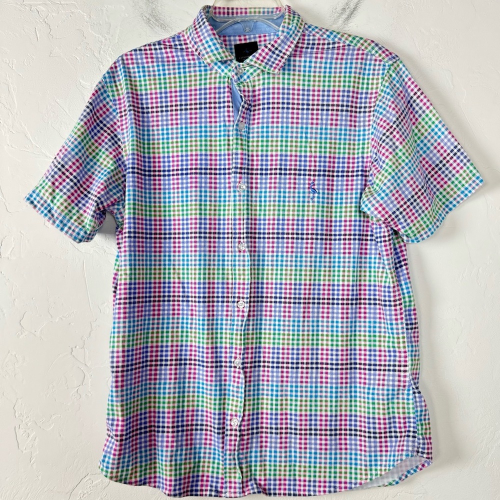 Tailorbyrd Collection Shirt Dress Knit Top Plaid Print‎ Multicolor Vibrant Golf